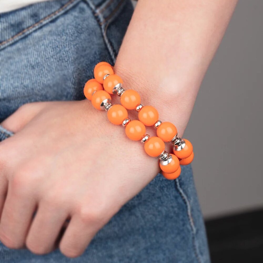 Paparazzi Jewelry Accessories - Bubble Blast Off - Orange Bracelet - Vintage